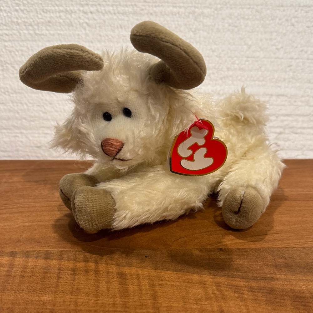 Ty Beanie Baby Cream and Brown Plush Lamb Ramsey
